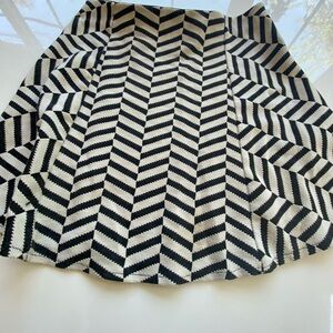 Zara Chevron Patterned Black and White Skirt